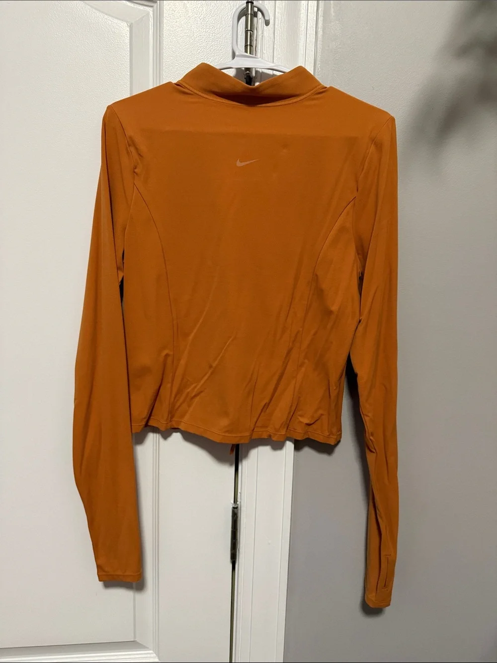 Nike- Women's Long-Sleeve Zip Front Top - Rust Orange